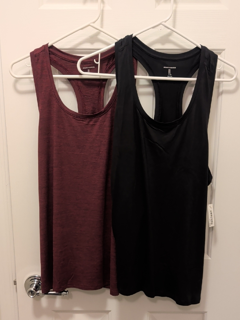 Amazon Essentials Racerback Tank Top Duo - Black and Burgundy